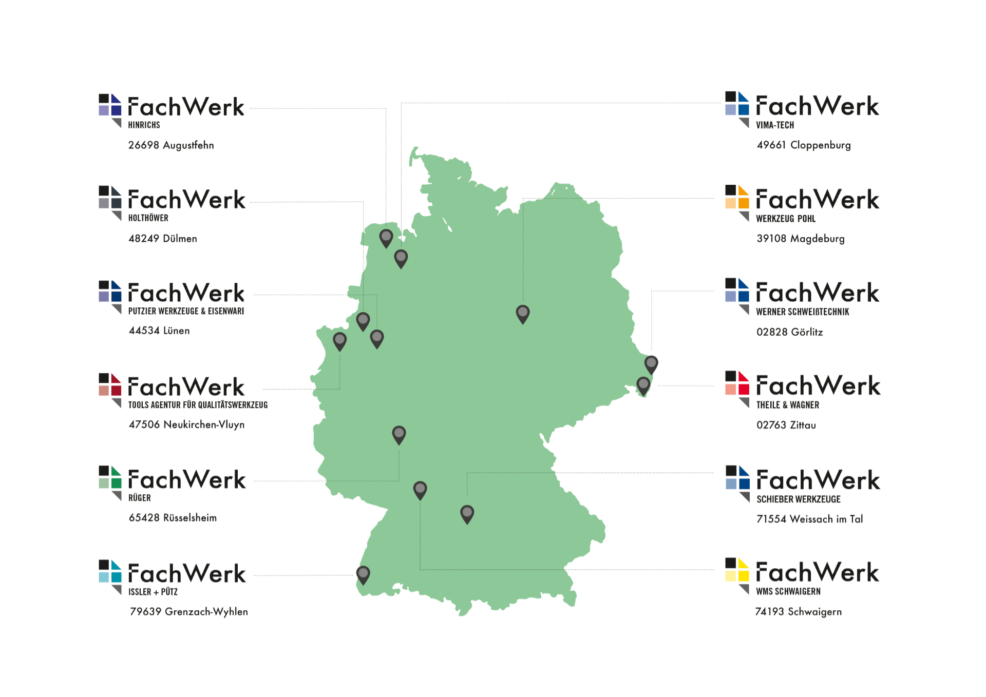 FachWerk Deutschlandweite Händlerkarte